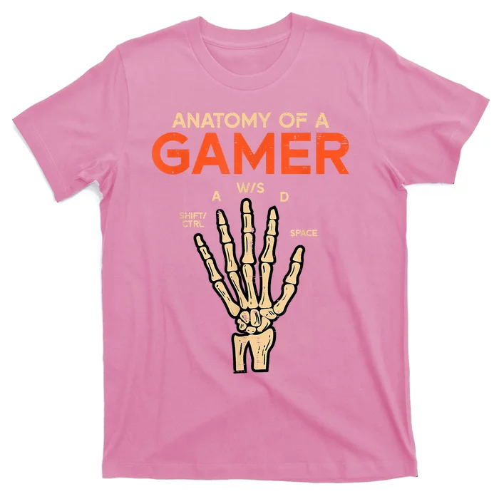 Anatomy Of A Gamer Skeleton Hand Funny T-Shirt