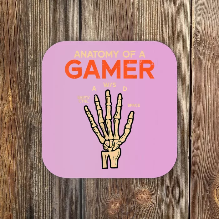 Anatomy Of A Gamer Skeleton Hand Funny Coaster