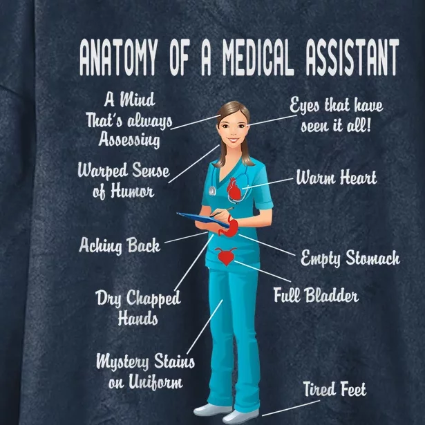 Anatomy Of A Medical Assistant Hooded Wearable Blanket