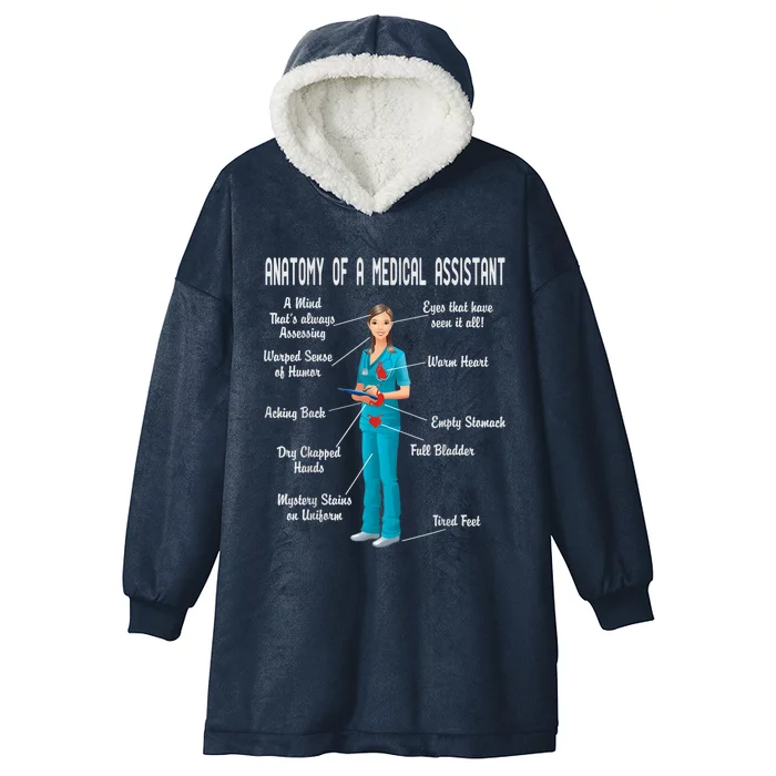 Anatomy Of A Medical Assistant Hooded Wearable Blanket