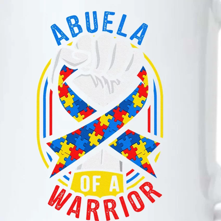 Abuela Of A Warrior Autism Awareness Matching Black Color Changing Mug