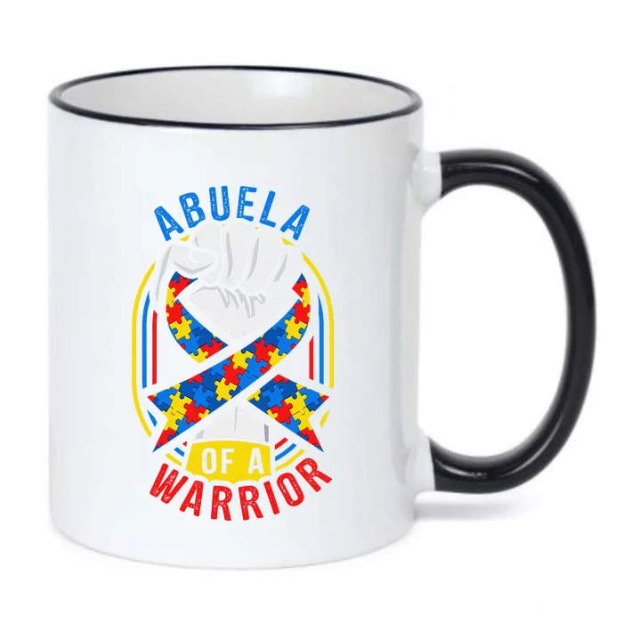 Abuela Of A Warrior Autism Awareness Matching Black Color Changing Mug