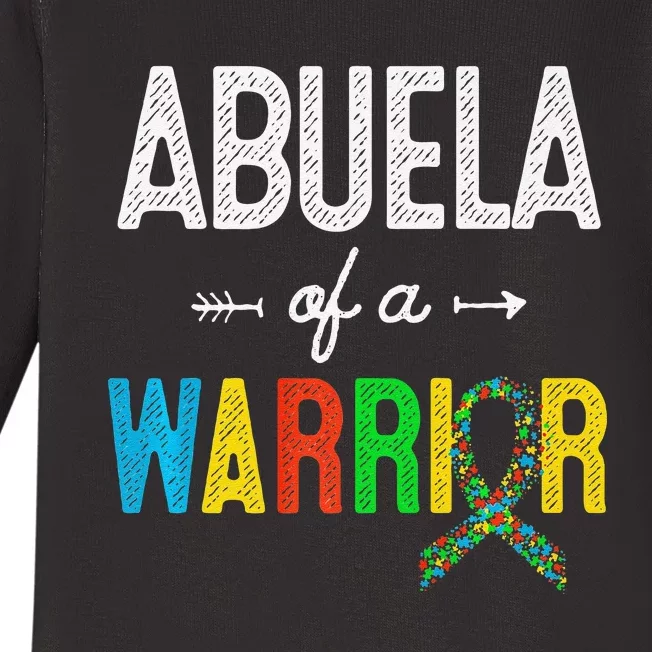 Abuela Of A Warrior Autism Awareness Support Baby Long Sleeve Bodysuit