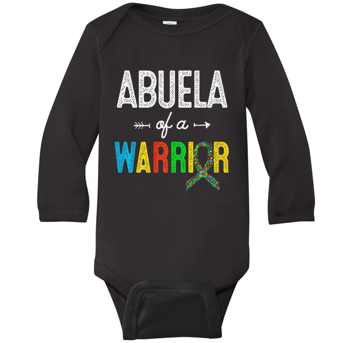 Abuela Of A Warrior Autism Awareness Support Baby Long Sleeve Bodysuit