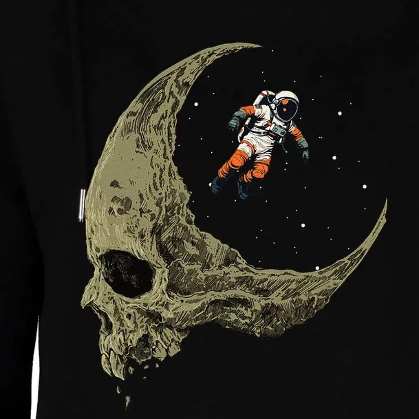 Astronaut On A Skull Planet In Outer Space Astronomy Space Womens Funnel Neck Pullover Hood