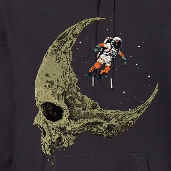 Astronaut On A Skull Planet In Outer Space Astronomy Space Premium Hoodie