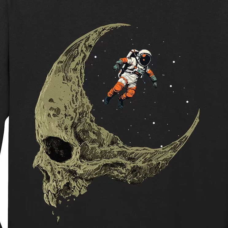 Astronaut On A Skull Planet In Outer Space Astronomy Space Tall Long Sleeve T-Shirt