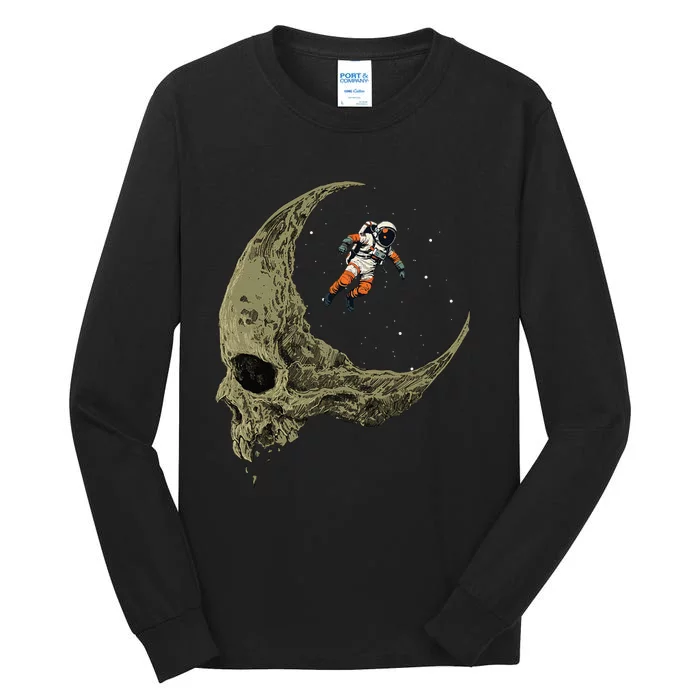 Astronaut On A Skull Planet In Outer Space Astronomy Space Tall Long Sleeve T-Shirt