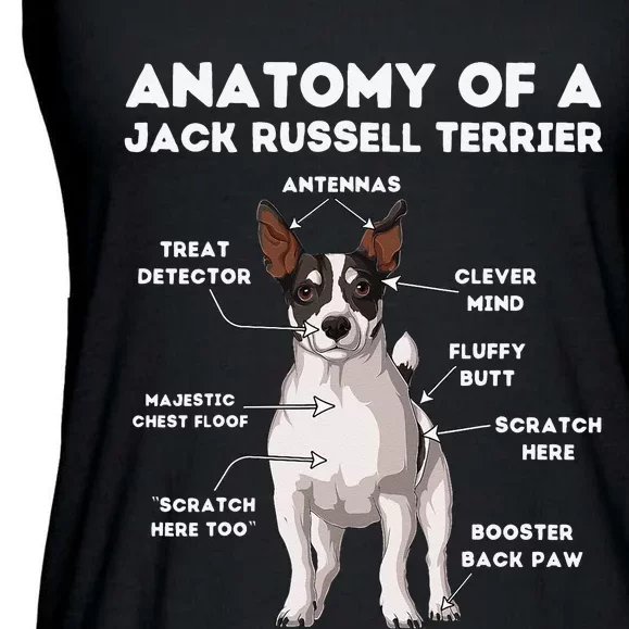 Anatomy of a Jack Russell Terrier Ladies Essential Flowy Tank