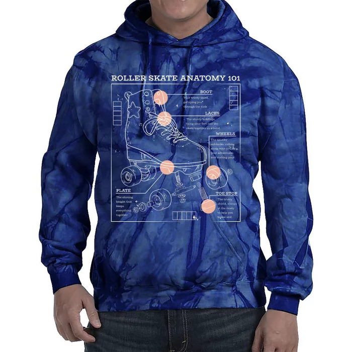 Anatomy Of A Roller Skate Tie Dye Hoodie