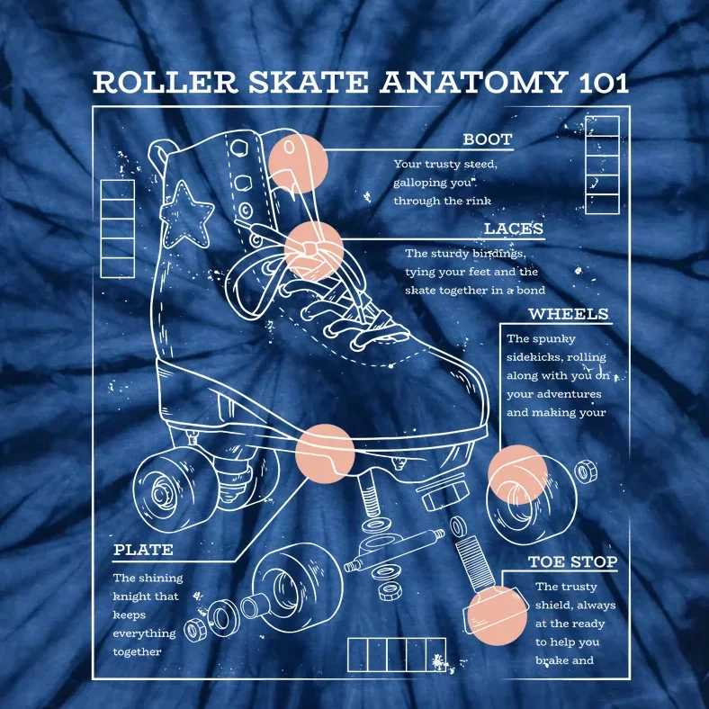 Anatomy Of A Roller Skate Tie-Dye T-Shirt