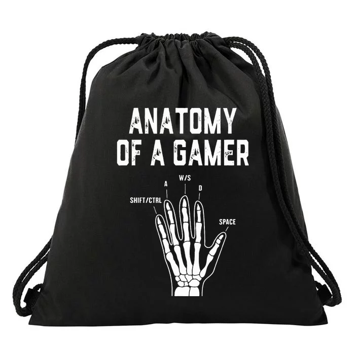 Anatomy of a Gamer Hand Skeleton For Video Games Players Drawstring Bag