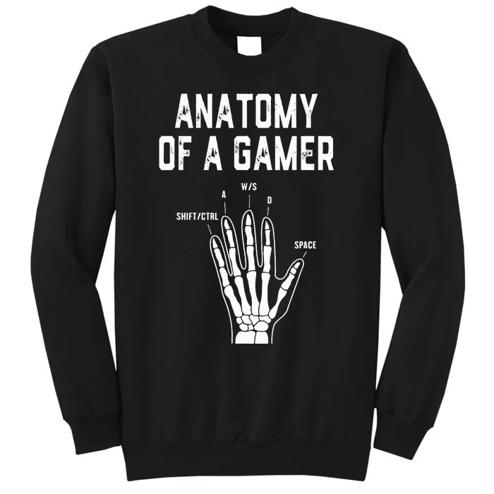 Anatomy of a Gamer Hand Skeleton For Video Games Players Tall Sweatshirt