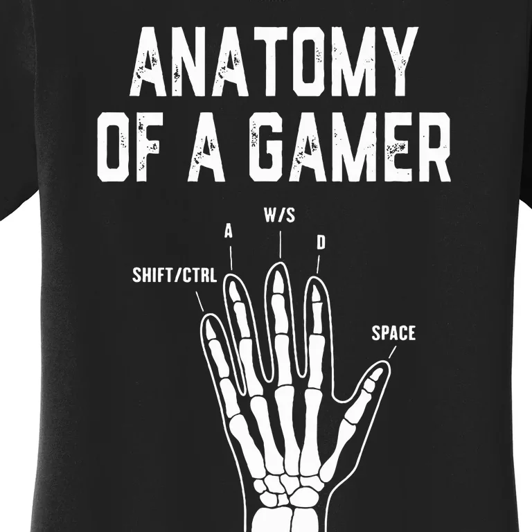 Anatomy of a Gamer Hand Skeleton For Video Games Players Women's T-Shirt