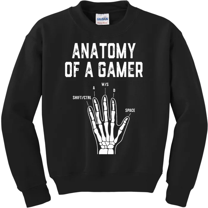 Anatomy of a Gamer Hand Skeleton For Video Games Players Kids Sweatshirt