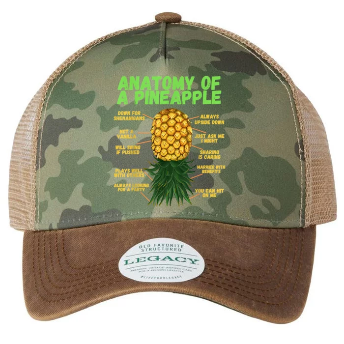 Anatomy Of A Pineapple Funny Upside Down Pineapple Legacy Tie Dye Trucker Hat