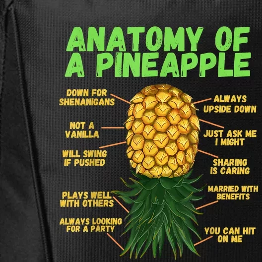 Anatomy Of A Pineapple Funny Upside Down Pineapple City Backpack