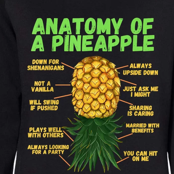 Anatomy Of A Pineapple Funny Upside Down Pineapple Womens California Wash Sweatshirt