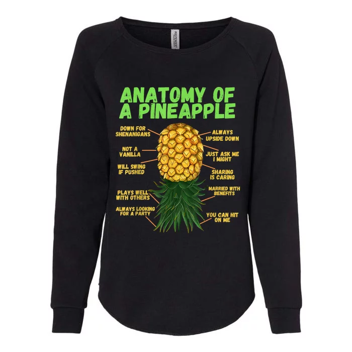 Anatomy Of A Pineapple Funny Upside Down Pineapple Womens California Wash Sweatshirt