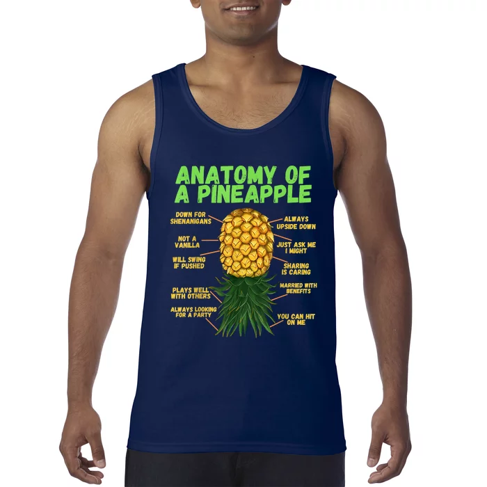 Anatomy Of A Pineapple Funny Upside Down Pineapple Tank Top