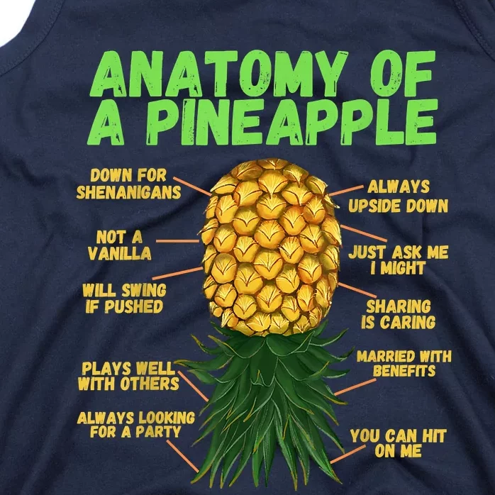 Anatomy Of A Pineapple Funny Upside Down Pineapple Tank Top