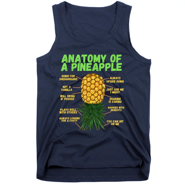 Anatomy Of A Pineapple Funny Upside Down Pineapple Tank Top