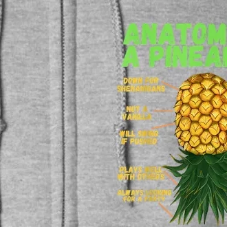 Anatomy Of A Pineapple Funny Upside Down Pineapple Full Zip Hoodie