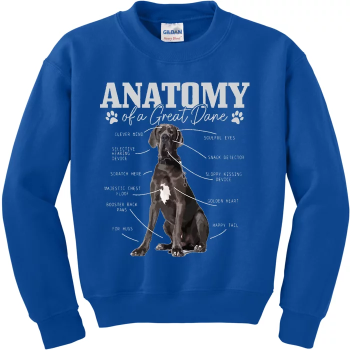 Anatomy Of A Great Dane Funny Cute Dog Mom Dad Kids Sweatshirt