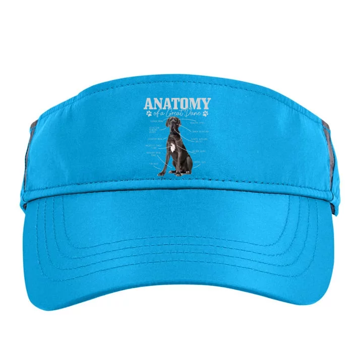 Anatomy Of A Great Dane Funny Cute Dog Mom Dad Adult Drive Performance Visor