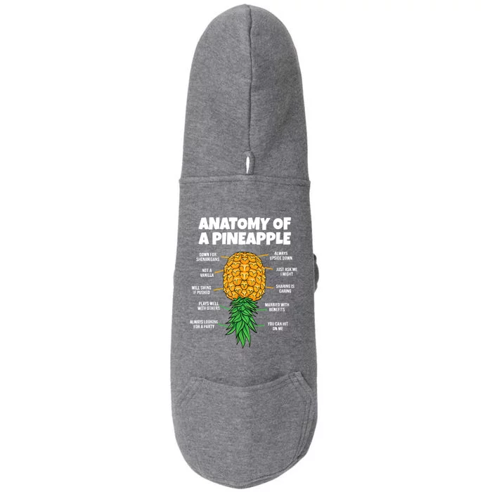 Anatomy Of A Pineapple Swinger Funny Upside Down Pineapple Doggie 3-End Fleece Hoodie