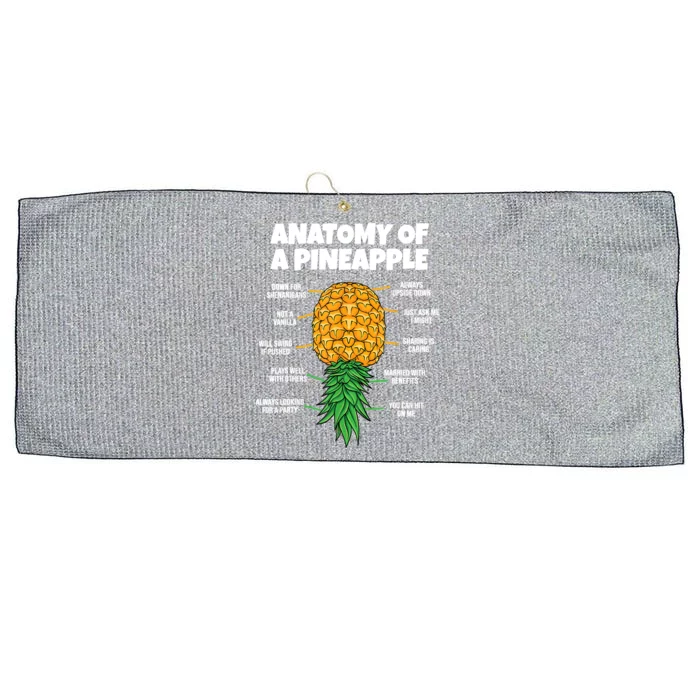 Anatomy Of A Pineapple Swinger Funny Upside Down Pineapple Large Microfiber Waffle Golf Towel