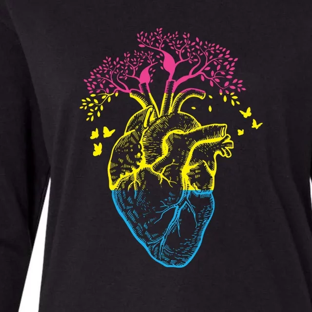 Anatomy Of A Pansexual Heart Pan Pride Anatomical LGBT Womens Cotton Relaxed Long Sleeve T-Shirt