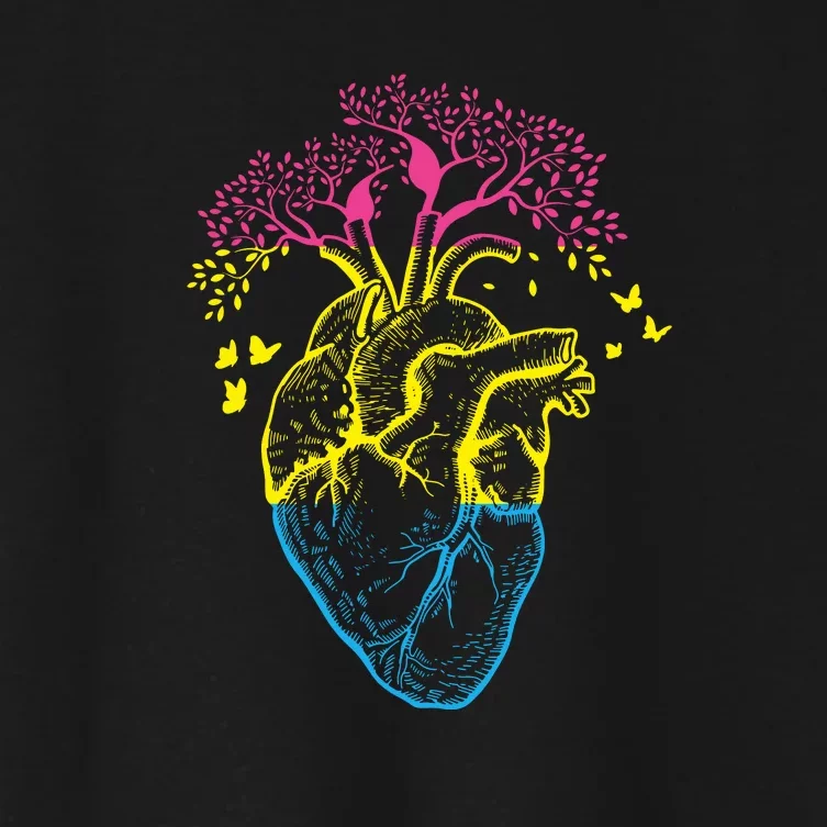 Anatomy Of A Pansexual Heart Pan Pride Anatomical LGBT Women's Crop Top Tee