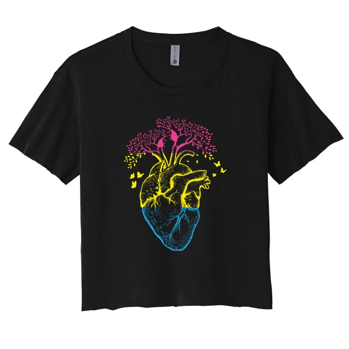 Anatomy Of A Pansexual Heart Pan Pride Anatomical LGBT Women's Crop Top Tee