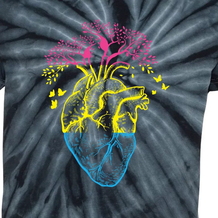 Anatomy Of A Pansexual Heart Pan Pride Anatomical LGBT Kids Tie-Dye T-Shirt