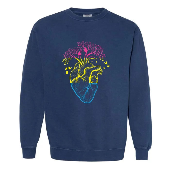 Anatomy Of A Pansexual Heart Pan Pride Anatomical LGBT Garment-Dyed Sweatshirt