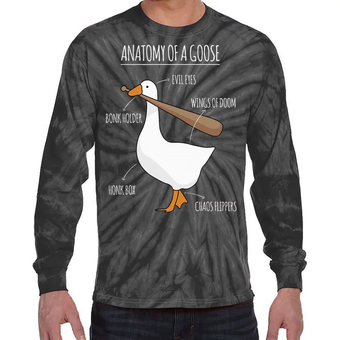 Anatomy Of A Goose Meme Tie-Dye Long Sleeve Shirt