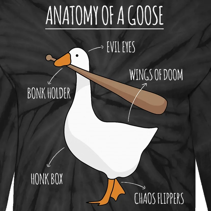 Anatomy Of A Goose Meme Tie-Dye Long Sleeve Shirt