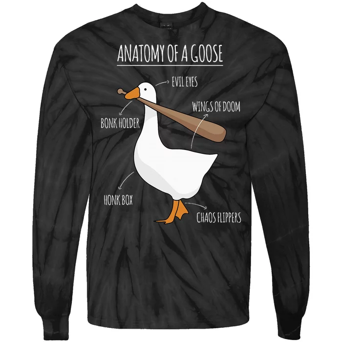 Anatomy Of A Goose Meme Tie-Dye Long Sleeve Shirt