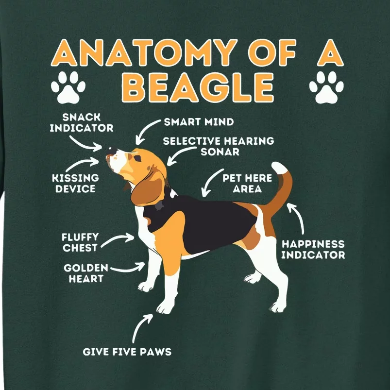 Anatomy Of A Beagle Funny Beagle Dog Lover Pet Owner Sweatshirt