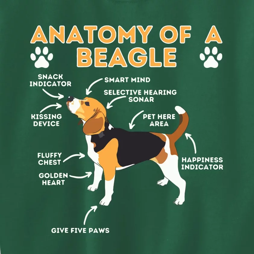 Anatomy Of A Beagle Funny Beagle Dog Lover Pet Owner Kids Sweatshirt