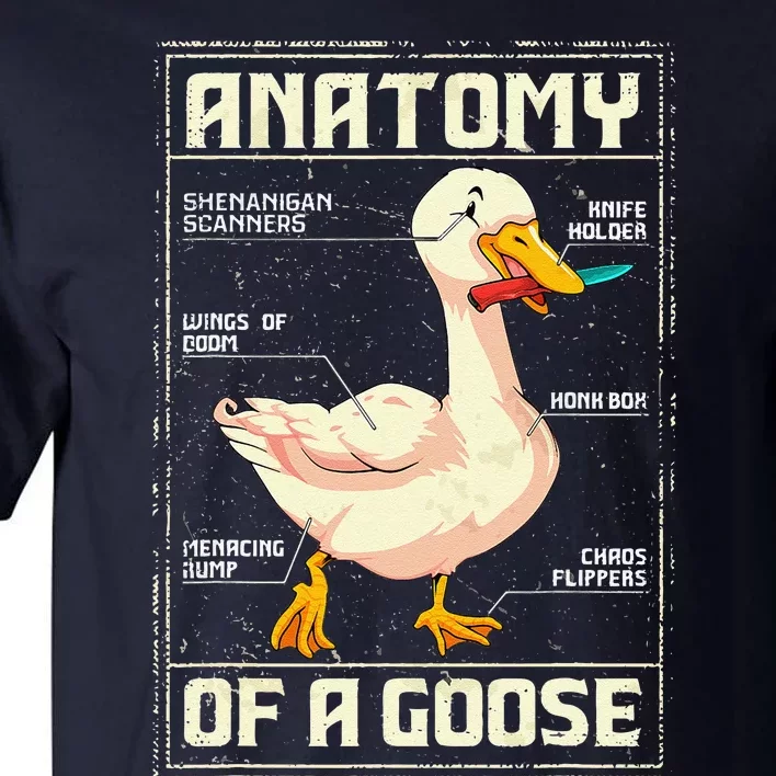 Anatomy Of A Goose Funny Goose Tall T-Shirt