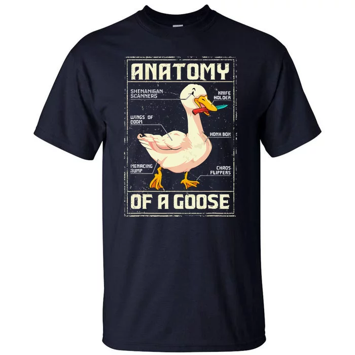 Anatomy Of A Goose Funny Goose Tall T-Shirt