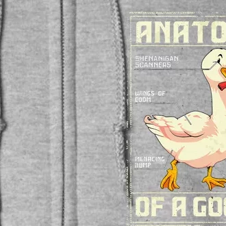 Anatomy Of A Goose Funny Goose Full Zip Hoodie