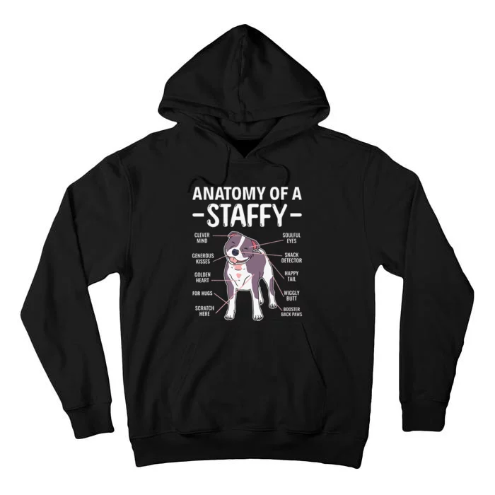 Anatomy Of A Staffy Staffordshire Bull Terrier Tall Hoodie