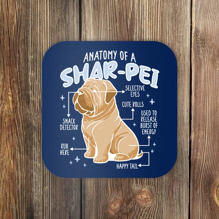 Anatomy Of A Sharpei Dog Coaster