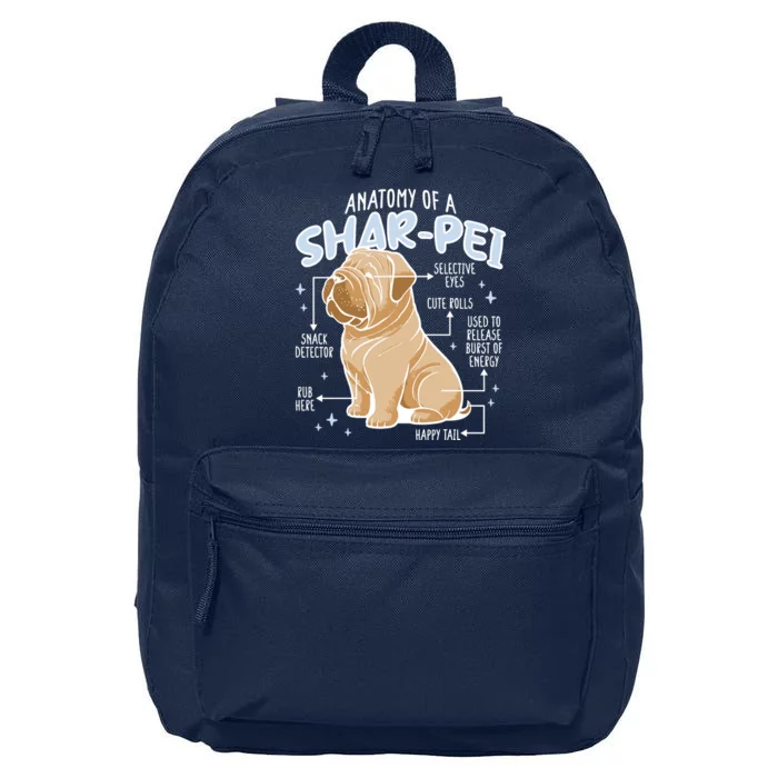 Anatomy Of A Sharpei Dog 16 in Basic Backpack