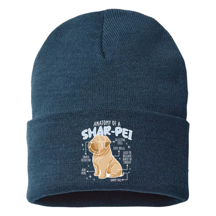 Anatomy Of A Sharpei Dog Sustainable Knit Beanie