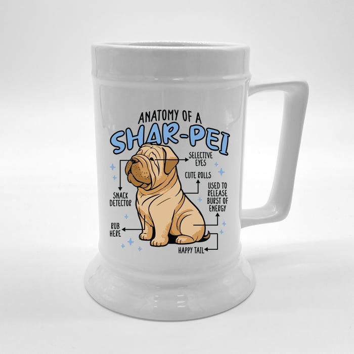 Anatomy Of A Sharpei Dog Front & Back Beer Stein