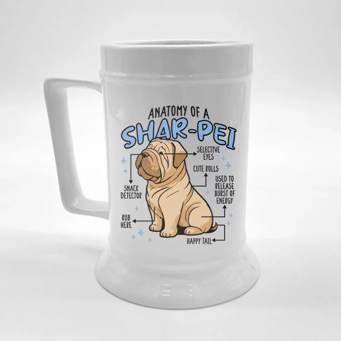 Anatomy Of A Sharpei Dog Front & Back Beer Stein